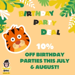 10% off Birthday Parties in July and August!